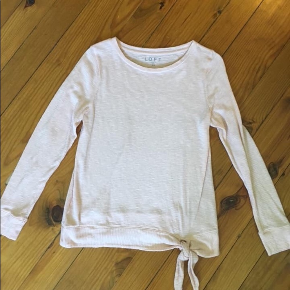 Blush long sleeve knotted shirt